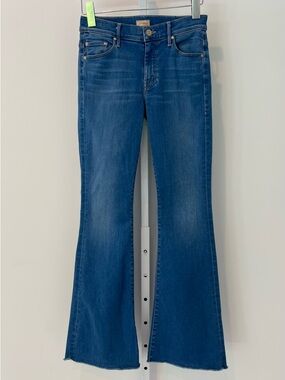 MOTHER THE WEEKENDER FRAY CHILL BLUE JEANS SIZE 26